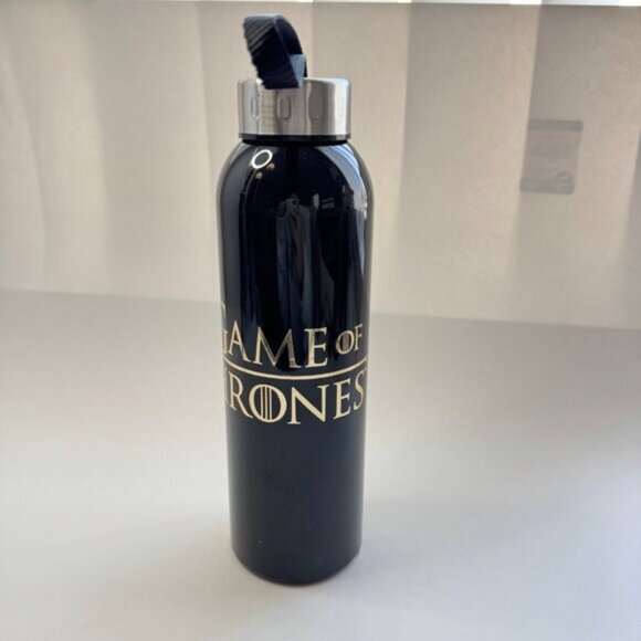 Game of Thrones Black Plastic Water Bottle With Screw-Top Lid - Picture 1 of 7